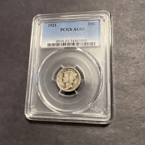 1921 PCGS AG03 Mercury Silver Dime Key Date