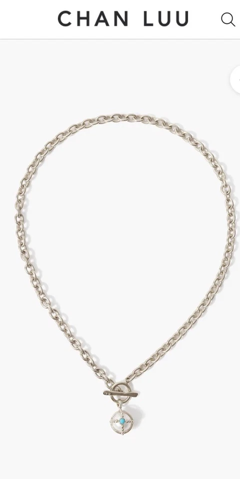NUEVO Catálogo de Joyas Sundance Collar de Plata Turquesa Perla Enjaulada por Chan Luu Foto 2 de 4