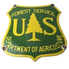 Vintage Forest Service Sign - Agricultural National Park Porcelain Gasoline Sign