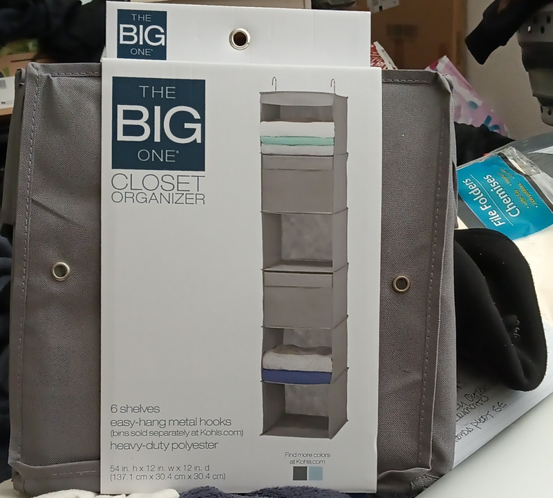 The Big One 6-Shelf Gray Hanging Closet Organizer Polyester 54x12x12in