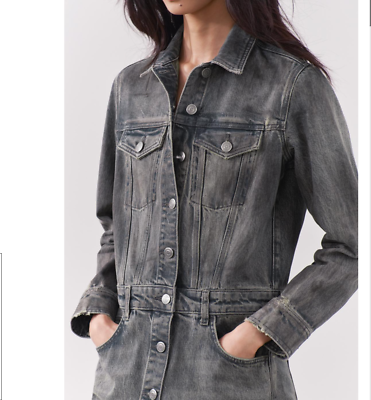 ZARA $139 WOMAN DENIM MIDI SHIRT DRESS GRAY LONG SLEEVES S M L 6840/055 NWT  | eBay