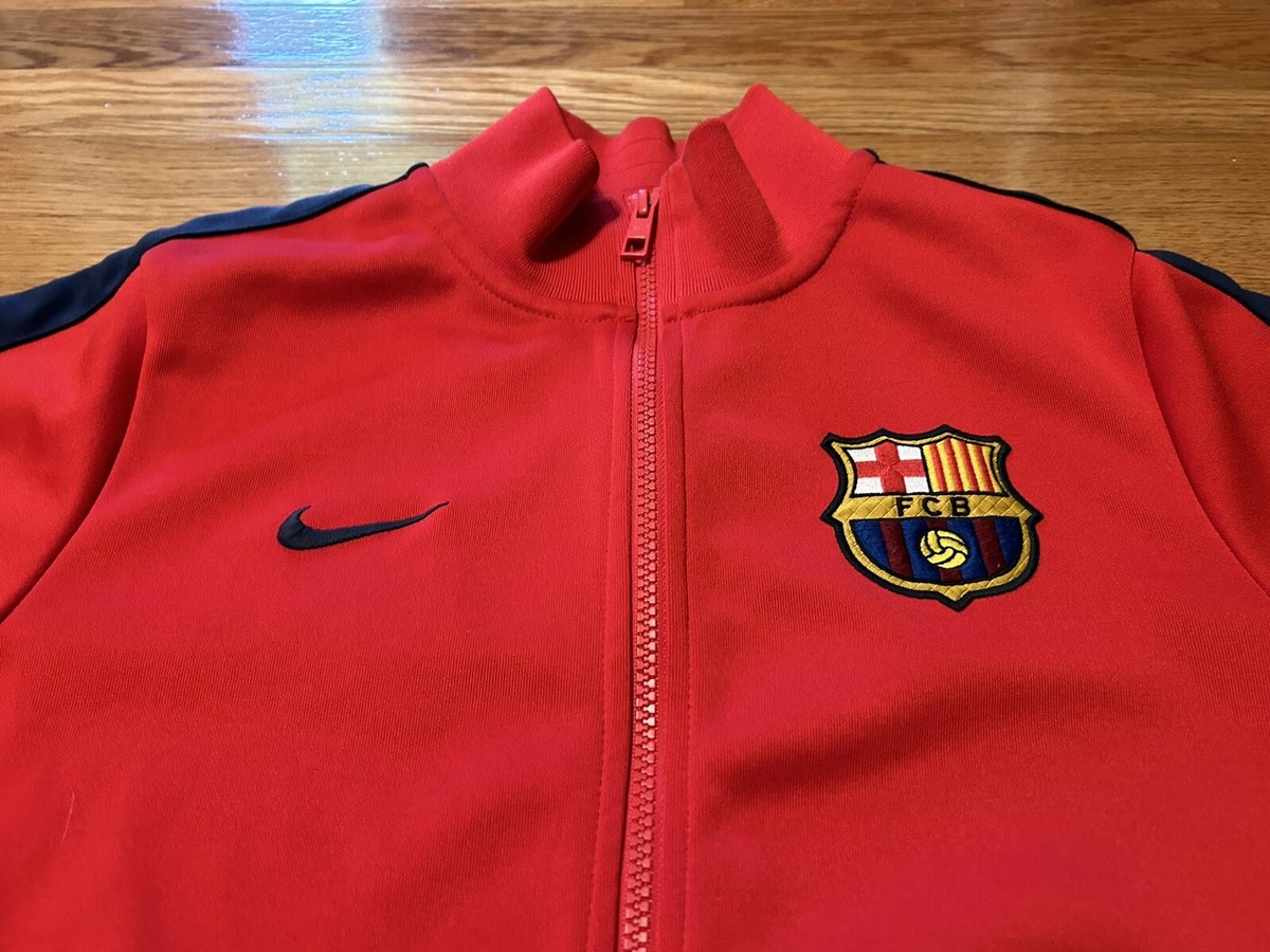 Nike FC Barcelona ジャケット 赤 Nike Barcelona Red Jacket XL Soccer Authentic Zipper Retro