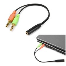 Headphone  Mic Combine Adapter 3.5mm male 2 in 1 female for headset PC/Laptop