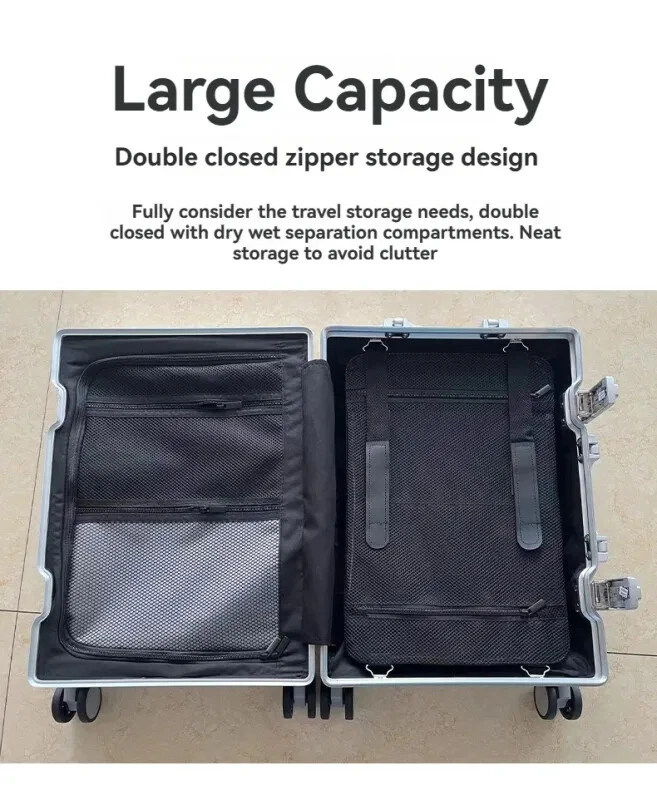 All Aluminum-magnesium Alloy Travel Suitcase Men's Business Rolling Luggage on - Image 2 of 4