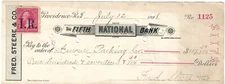 Fifth National Bank Providence RI Armour Packing Company w/Scott R155Ag Revenue.