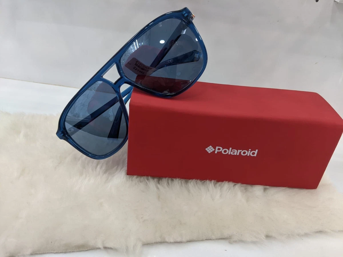 Polaroid Sunglass PLD 6097/S blue acetate double bridge polarised Sunglass