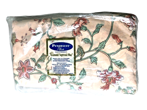 Wamsutta Supercale Plus Neu Blumen über 200 Fadenzahl King 72x84 Flaches Blatt