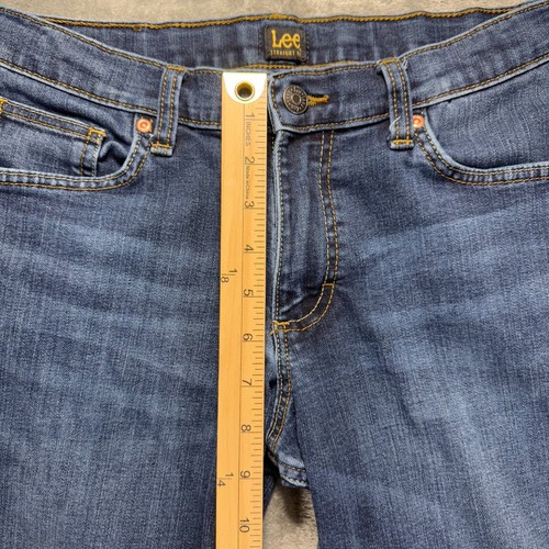 LEE Jeans Youth Boys 16Reg Blue Straight Fit Adjustable Waist Stretch Dark Denim - Picture 8 of 11