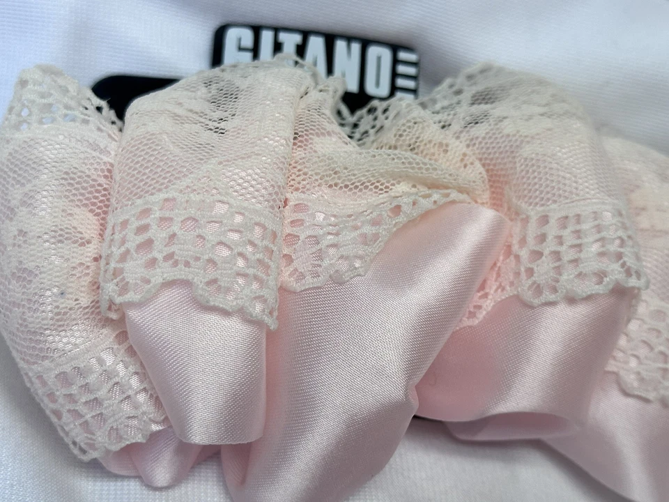 复古 Gitano 新发夹 Barrette 粉色花边女式 1990 年代儿童 — 第 2/4 张图片