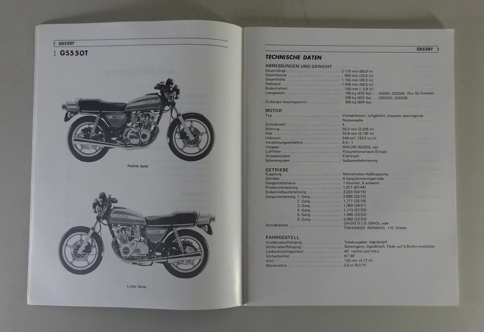 Manual De Taller / Informe Técnico Suzuki GS 550 /L Fecha 02/1980 - Imagen 3 de 3
