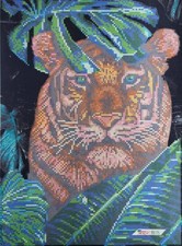 Bead Embroidery Kit DIY Craft Kit stamped Bead Needlepoint Tiger ta-491