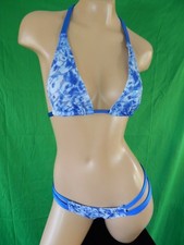 Exotic dancer stripper royal blue two piece bikini dance outfit - dancewear