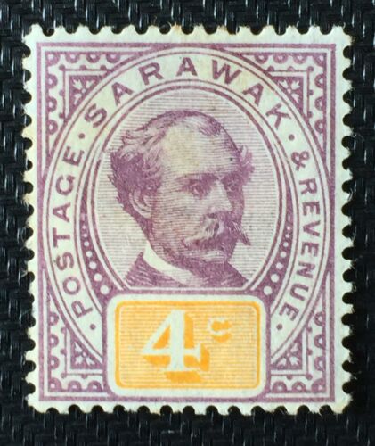 1888 Sarawak Sir Charles Brooke 4c MH SG#11 M4241 - Foto 1 di 3