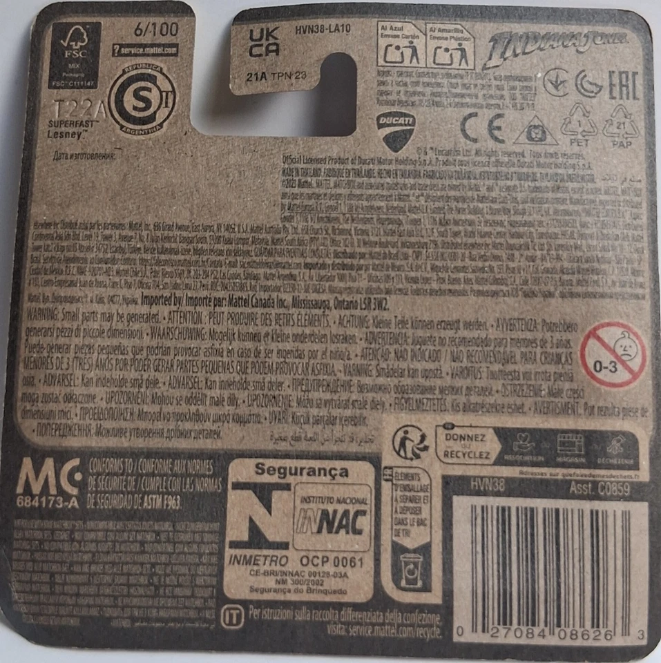 Matchbox 🏁Superfast 🏁 Indiana Jones Ducati Scrambler 1:64 #6/100 Neuf/ NEW - Photo 2/2