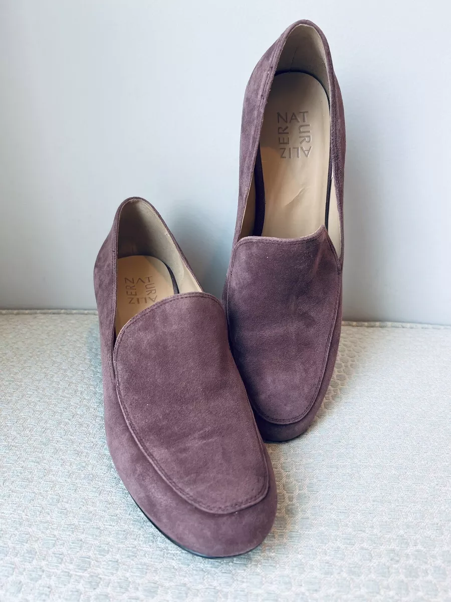 NATURALIZER sz 9.5 WIDE Dany Suede Block Heels Wine Burgandy EU