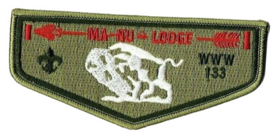 Boy Scout OA 133 Ma-Nu Lodge White Buffalo Flap