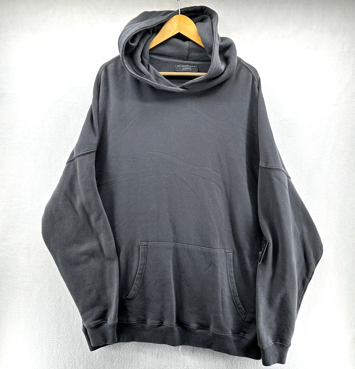 No Boundaries Pullover Hoodie Oversize Fit Black Men’s Size XL 46-48