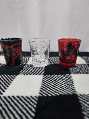 Set of 3 Collectible Fireball Cinnamon Whiskey Shot Glass