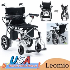 360W Ultra Lightweight Foldable Electric Wheelchair 264lb Travel All Terrain US