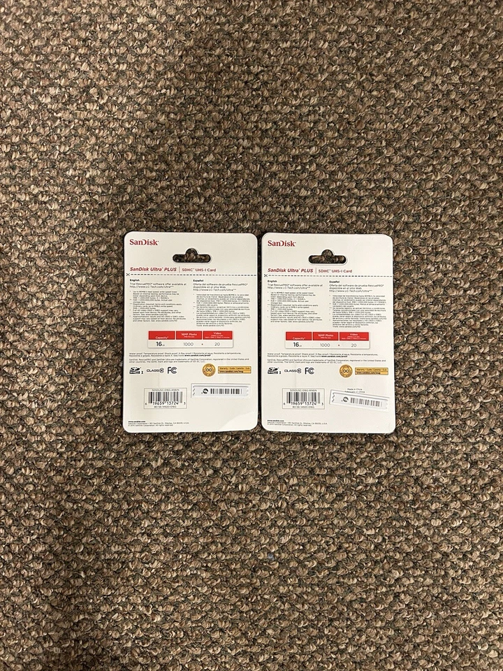 SanDisk Ultra PLUS SDHC UHS-I 16GB Memory Card up to 80MB/s (SDSDUSC-016G-AN6IN) - Image 2 of 2