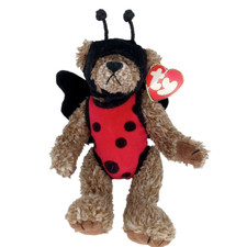 Ty Attic Treasures Bugsy Ladybug Bear – Jointed Plush 1990s Vintage w/ Heart Tag