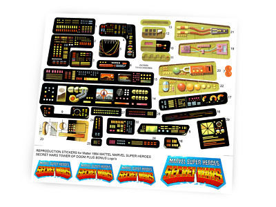 CUSTOM STICKERS for Mattel Secret Wars Tower of Doom 1984 WITH BONUS ...