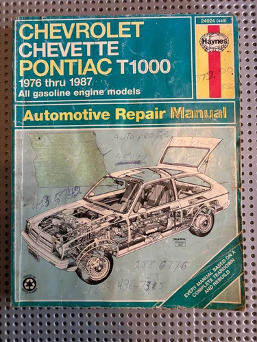 Haynes Automotive Repair Manual 449 Chevrolet Chevette Pontiac T1000 1976-1987