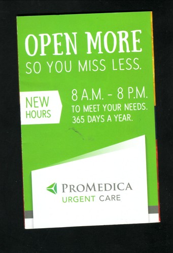 Toledo Mud Hens & Walleye--Horario de bolsillo 2019--ProMedica Urgent Care - Imagen 2 de 2