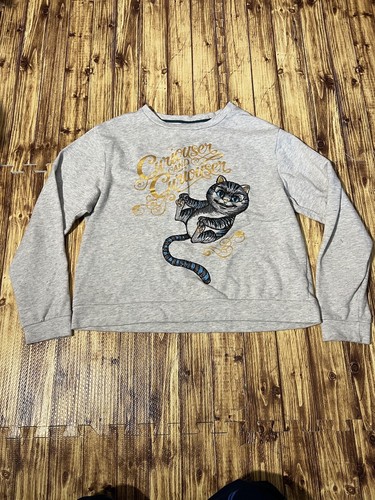 Disney Store Curiouser And Curiouser Cat Sweatshirt Size L Tokyo Disney