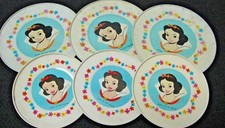 Vintage lot 6 Disney tin plates SNOW WHITE 