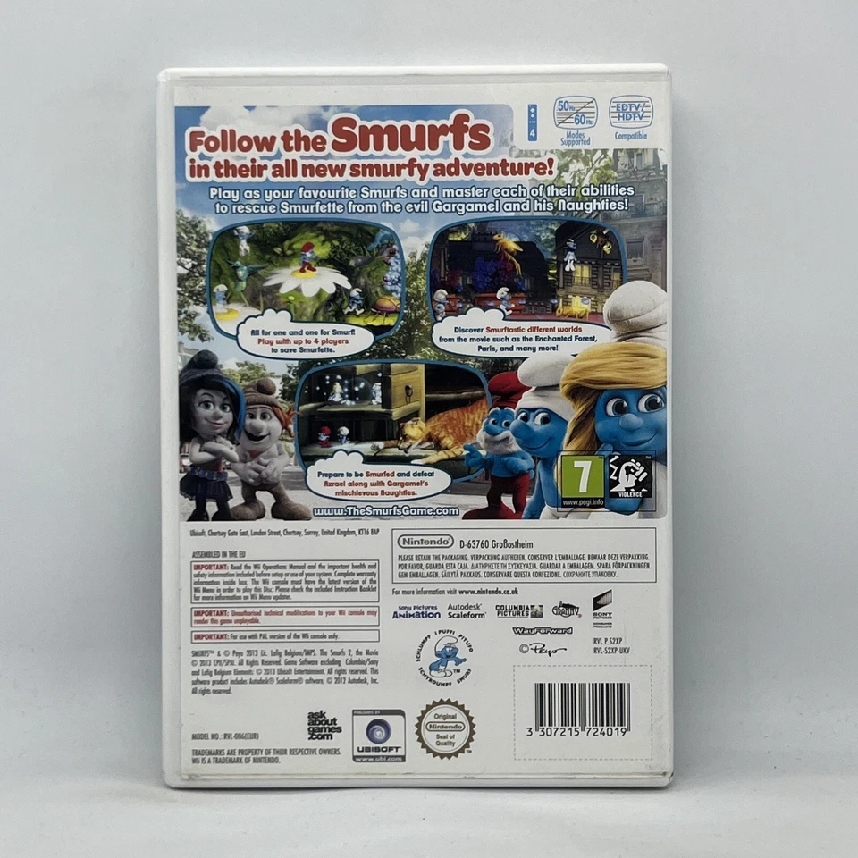 The Smurfs 2 II Two Nintendo Wii Video Game Free Post PAL - Image 2 of 4