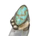 NAVAJO 925 Silver  Vintage Turquoise Split Shank Cocktail Ring Sz 6  RG22625