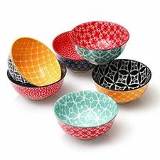 Cereal Bowls For Kitchen,Oatmeal Bowls For Pasta,Salad,Rice,Cereal,Soup,Set of 6