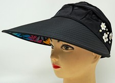 Women Summer Sun Visor Wide Brim Foldable Beach Floral Hat Cap OSFM New