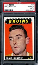 1965-66 TOPPS HOCKEY NHL #97 Ed Johnston HOF Coach PSA 9 MINT oc Boston Bruins