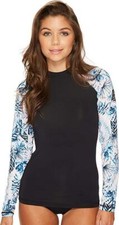 Rip Curl Women's Wetty UV Tee Long Sleeve Black Swimsuit Top S