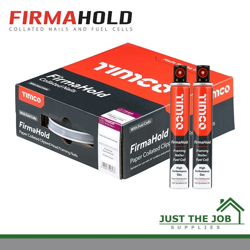 TIMCO FIRMAHOLD Firmahold Galv Collated Clipped Nails 50,63,75 & 90mm Paslode,Quickload,Nailfire