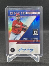 2018 Donruss Optic Autographs Aneury Tavarez Blue Prizm #36/50 Red Sox #OA-AT