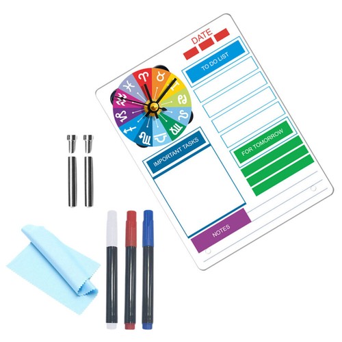3 Sets Whiteboard Tabletop Trockener Löwebrett Acryl -Memo -Board mit Uhr ohne - Bild 3 von 12