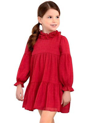 Abel & Lula Plumeti Dress for Girls Raspberry - Size: 2XL Retail $109