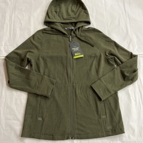 Nwt REI Women’s Northway Hoodie Green Full Zip NEW XL Lightweight