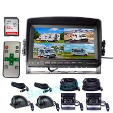 4x AHD 1080P Front Side Rear View Backup Camera Kit 7" DVR Monitor RV Bus 32GB