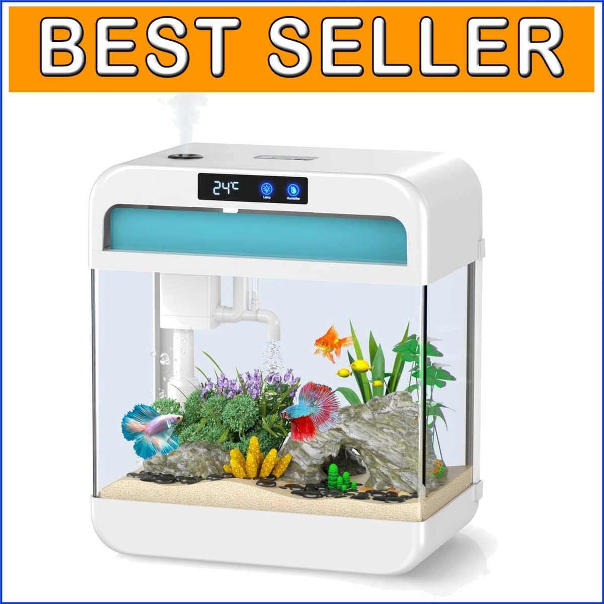 Versatile Gallon Aquarium with Temperature Display Quiet Pump System
