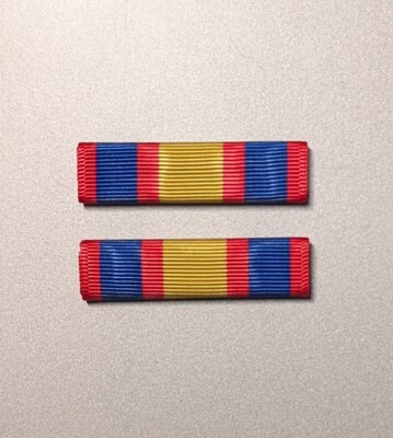 Texas Medal of Merit Ribbon - Moiré - Correct Colors - Set of 2