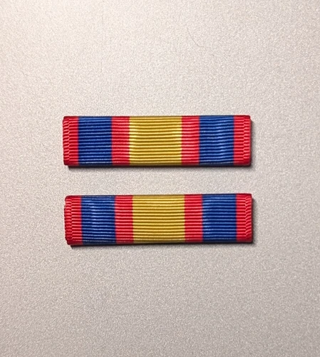 Texas Medal of Merit Ribbon - Moiré - Correct Colors - Set of 2