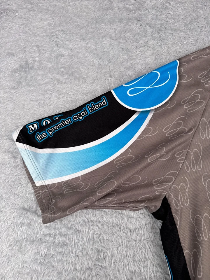 Sugoi Cycling Jersey Adult 2XL XXL Blue Gray Full Zip Mona Vie Acai Short Sleeve - Image 2 of 4