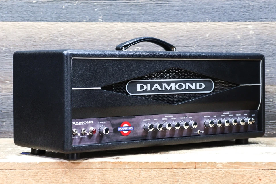 Diamond Amplification Hammersmith Head 100W Guitar Amplifier Head w/Footswitch Foto 3 de 4