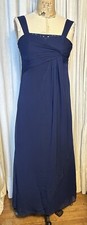 Davids Bridal Girls Dark Blue Chiffon Strapless Long Event Dress Sz12 J Used