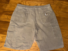 Carhartt Men's Beige Canvas Carpenter Utility Work Shorts Sz38 10in Inseam