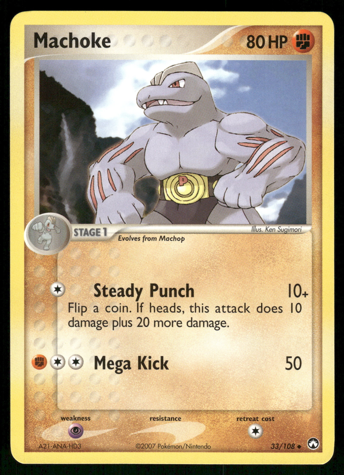 Machoke NM 33/108 Power Keepers Pokemon Card